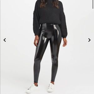 Spanks Faux Patent Leather Pants/Leggings Size Small - worn once